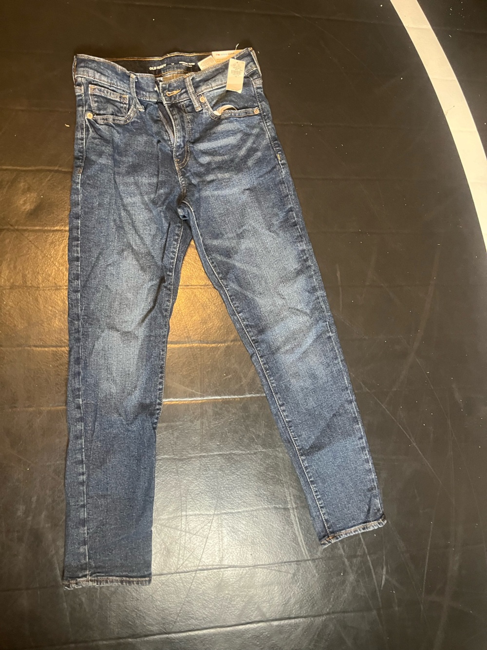 Boys Old Navy Dark Blue Taper Fit Jeans Size 12 NWT
